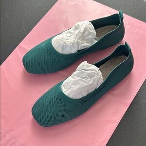 Teal Women's Knit Ballet Flats
